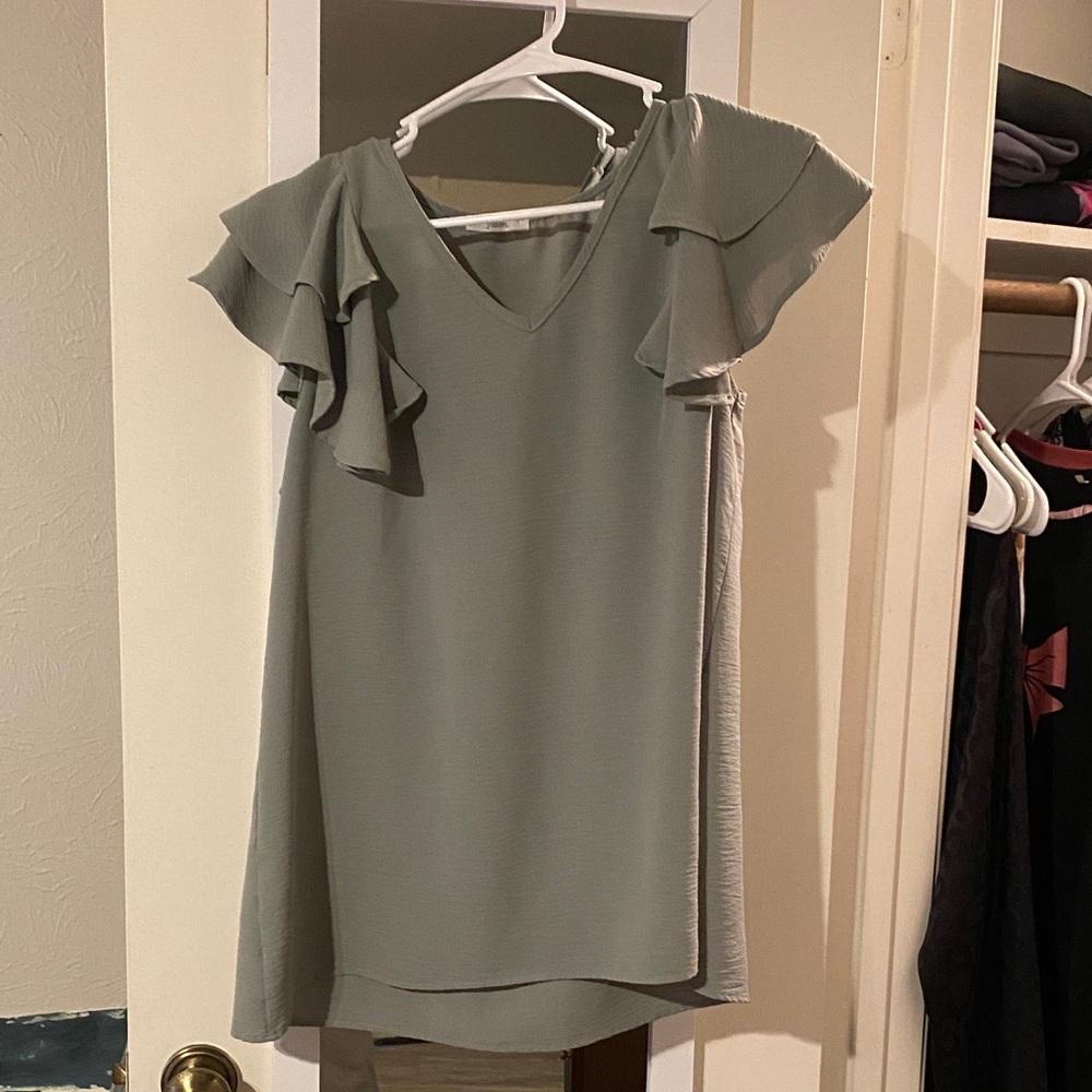 Elegant Ruffle Sleeve Top